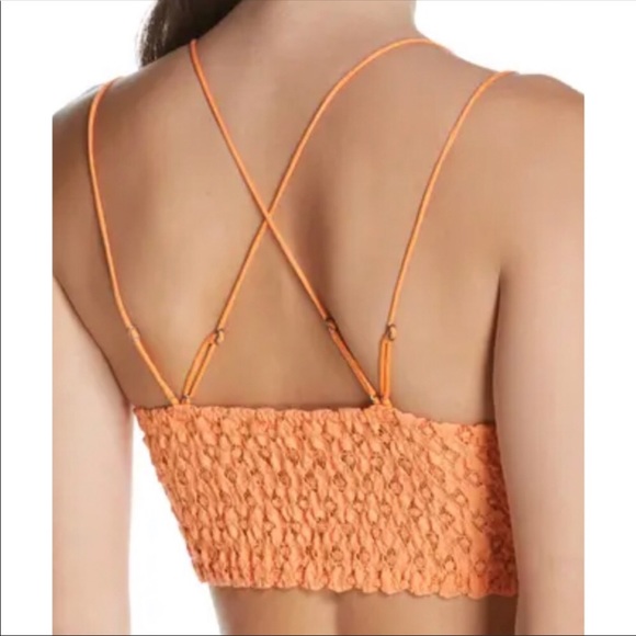 Last 1 NWT Free People Adella Bralette Neon Peach - Picture 6 of 10